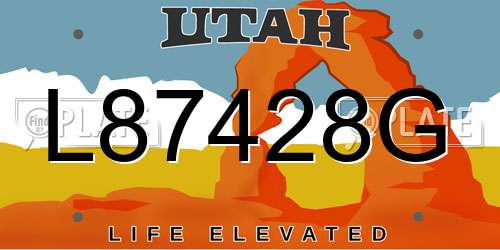 L87428G Utah License Plate