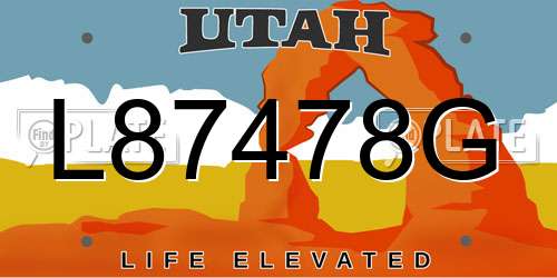 L87478G Utah License Plate