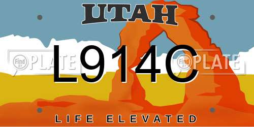 L914C Utah License Plate