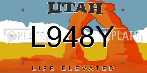 L948Y Utah License Plate