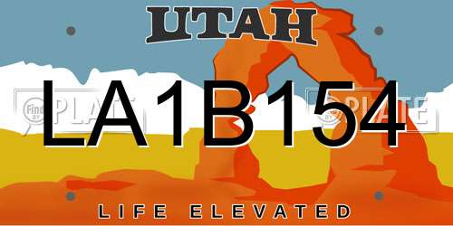 LA1B154 Utah License Plate