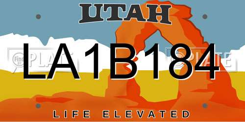 LA1B184 Utah License Plate