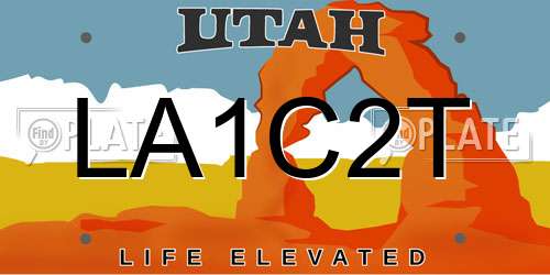 LA1C2T Utah License Plate
