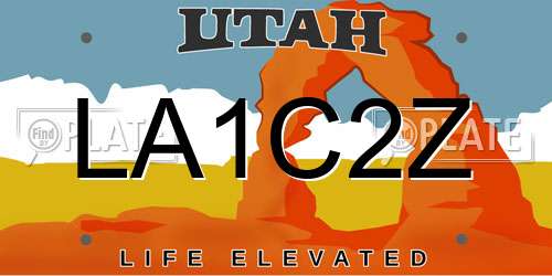 LA1C2Z Utah License Plate