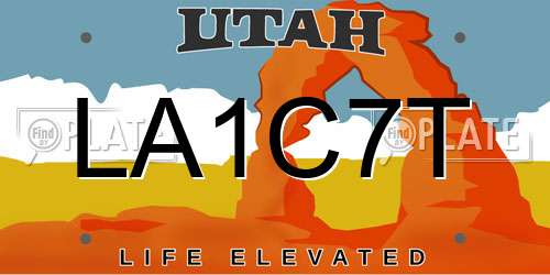 LA1C7T Utah License Plate