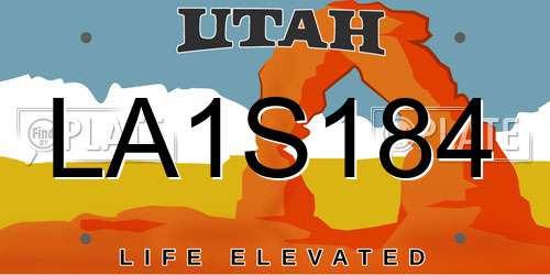 LA1S184 Utah License Plate