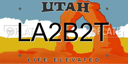 LA2B2T Utah License Plate