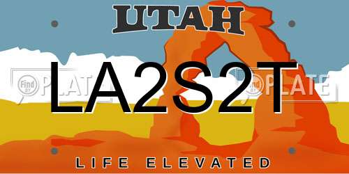 LA2S2T Utah License Plate