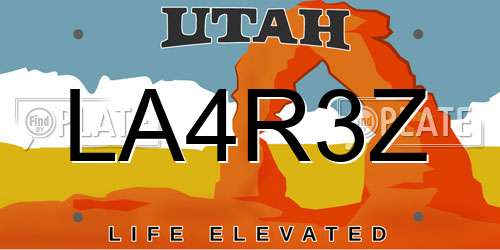 LA4R3Z Utah License Plate