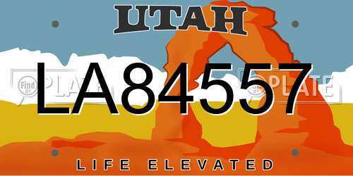 LA84557 Utah License Plate