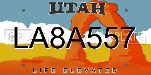 LA8A557 Utah License Plate