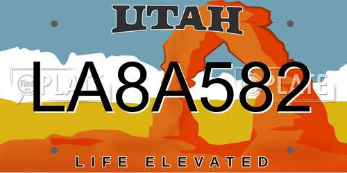 LA8A582 Utah License Plate