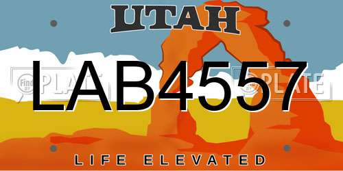LAB4557 Utah License Plate