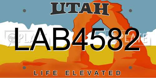 LAB4582 Utah License Plate