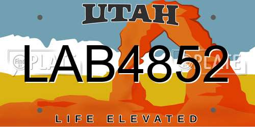 LAB4852 Utah License Plate