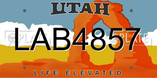 LAB4857 Utah License Plate