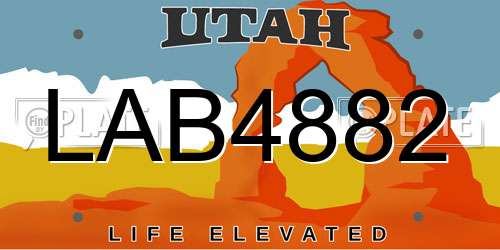 LAB4882 Utah License Plate