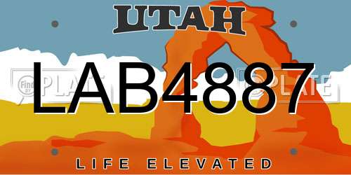 LAB4887 Utah License Plate
