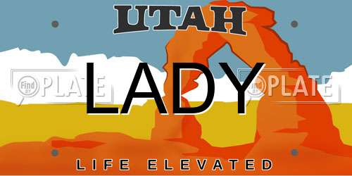 LADY Utah License Plate