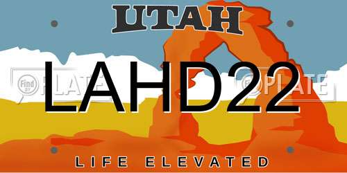 LAHD22 Utah License Plate