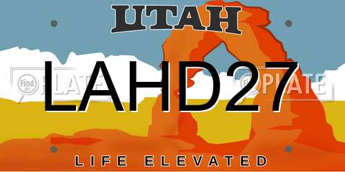 LAHD27 Utah License Plate