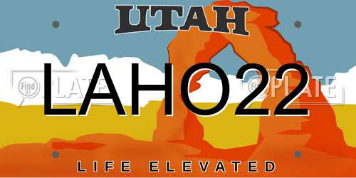 LAHO22 Utah License Plate