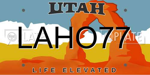 LAHO77 Utah License Plate