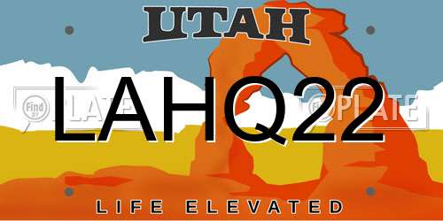 LAHQ22 Utah License Plate