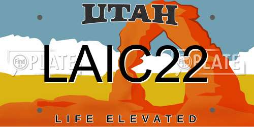 LAIC22 Utah License Plate