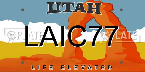 LAIC77 Utah License Plate