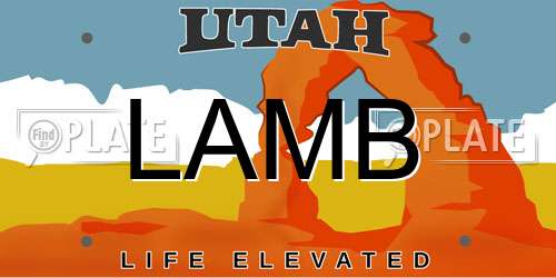 LAMB Utah License Plate