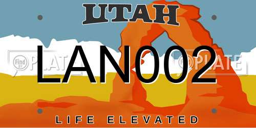LAN002 Utah License Plate
