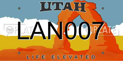 LAN007 Utah License Plate