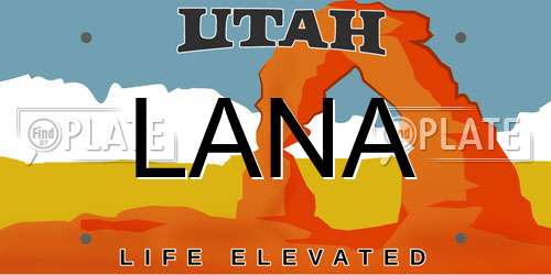 LANA Utah License Plate