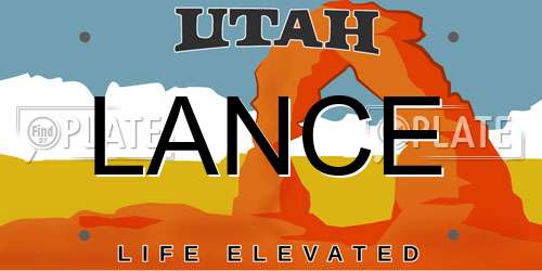 LANCE Utah License Plate