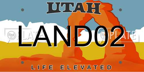 LAND02 Utah License Plate