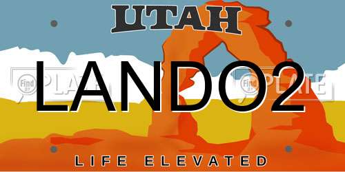 LANDO2 Utah License Plate