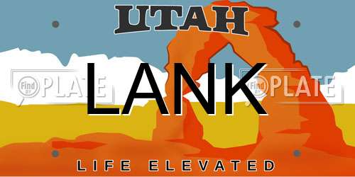 LANK Utah License Plate