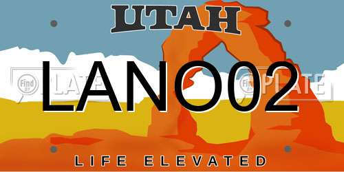 LANO02 Utah License Plate