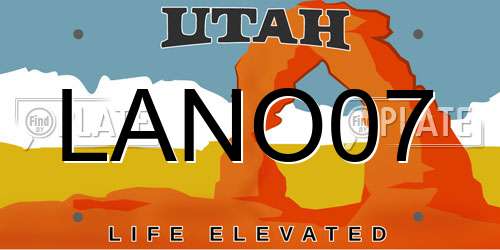 LANO07 Utah License Plate