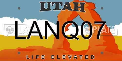 LANQ07 Utah License Plate