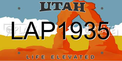 LAP1935 Utah License Plate