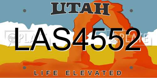 LAS4552 Utah License Plate