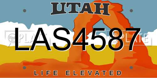 LAS4587 Utah License Plate