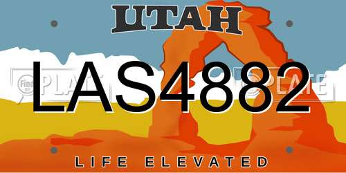 LAS4882 Utah License Plate