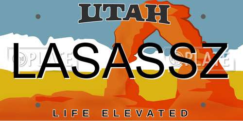 LASASSZ Utah License Plate