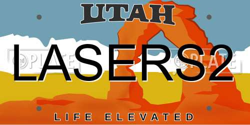 LASERS2 Utah License Plate