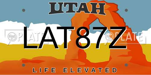 LAT87Z Utah License Plate