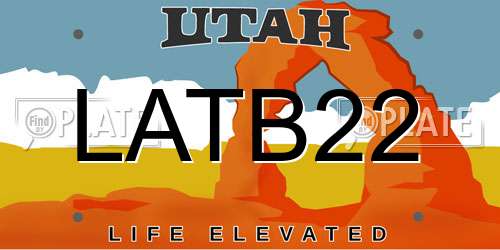 LATB22 Utah License Plate