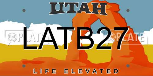LATB27 Utah License Plate